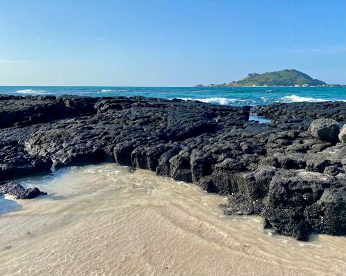 lava rocks on beach