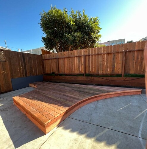 A Small Deck Made of Green Timber