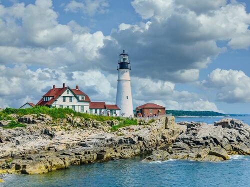 Iconic Lighthouse on Rocky Coast