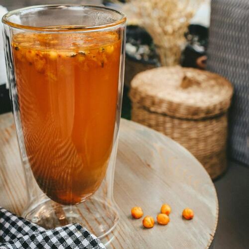 Sea Buckthorn Tea in a Glass - Arborist Now