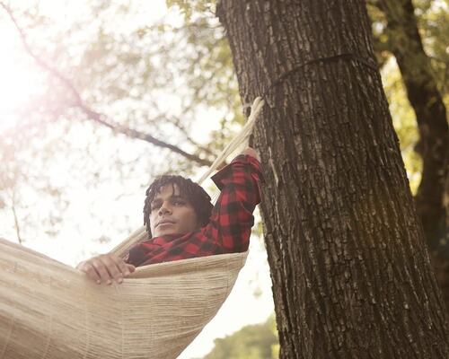 Relaxing in a Hammock Under the Trees