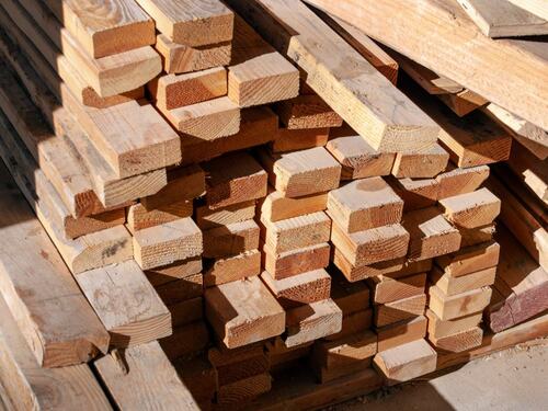 Stack of Reclaimed Lumber for Projects