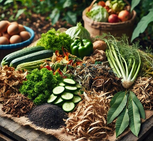 Assorted Compostable Materials for Home Composting