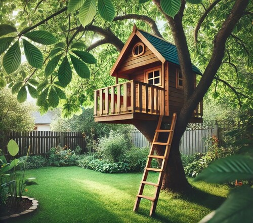 Cozy Backyard Treehouse for Kids