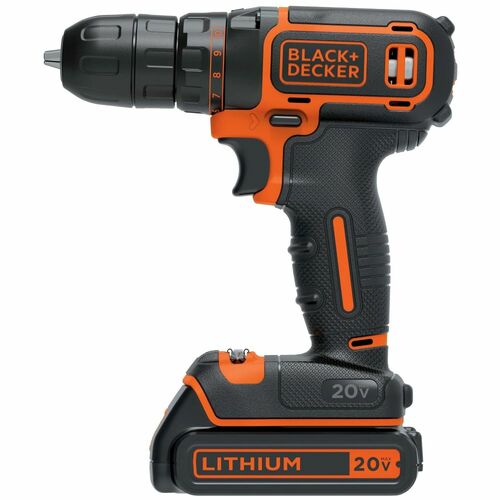 Black+Decker 20V Cordless Drill Close-Up