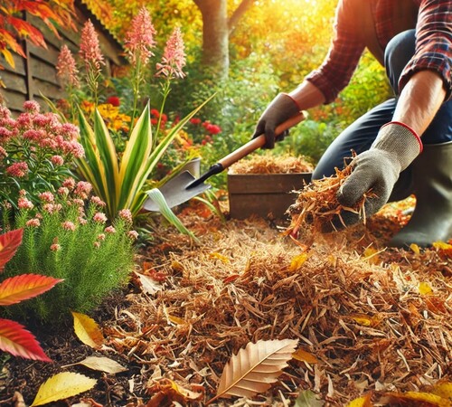 Using Shredded Leaves for Garden Mulch in Autumn