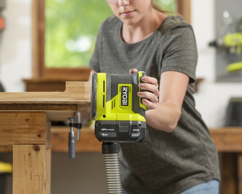 Ryobi Sander in Use for Smooth Finishing