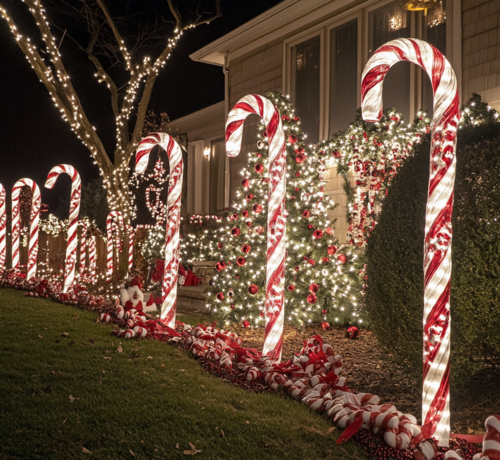 Candy Cane Holiday Yard Decorations