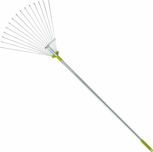 Adjustable Metal Leaf Rake with Long Handle