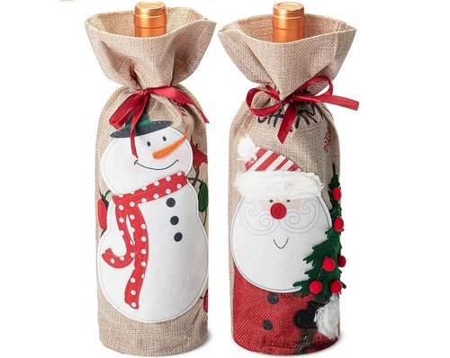 Festive Wine Bottle Covers for Christmas