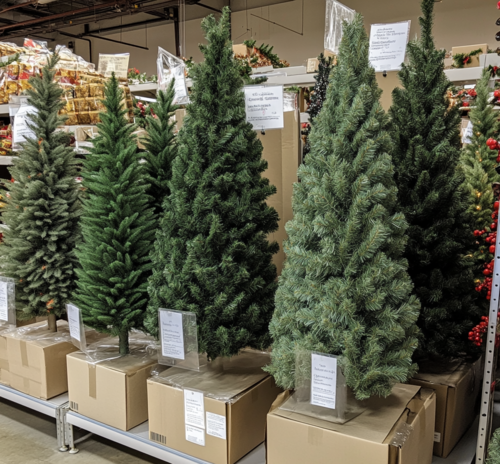 Artificial Holiday Trees on Display