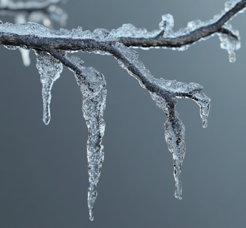 Frosted Tree Branch in Winter