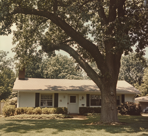 Tree Branch Overhanging Residential Roof