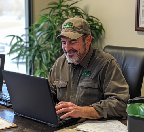 Tree Care Expert Managing Customer Requests