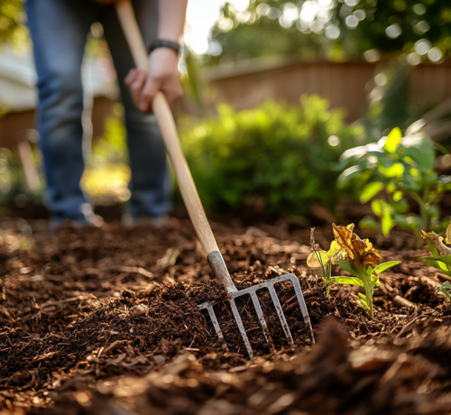 Mulching a Garden Bed for Healthy Soil