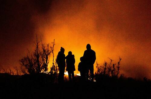 people near wildfire