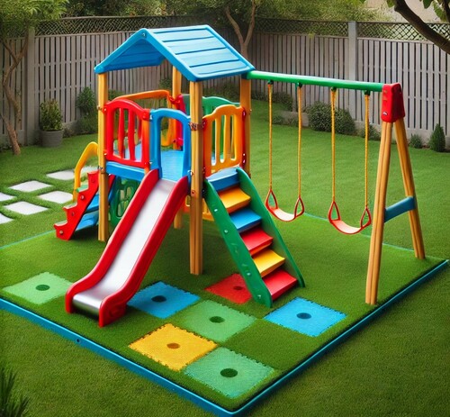 Backyard Playground on Natural Grass