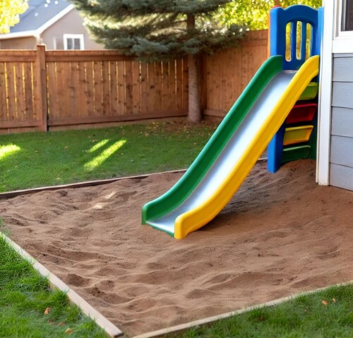 Backyard Slide with Sand for Safe Child Play