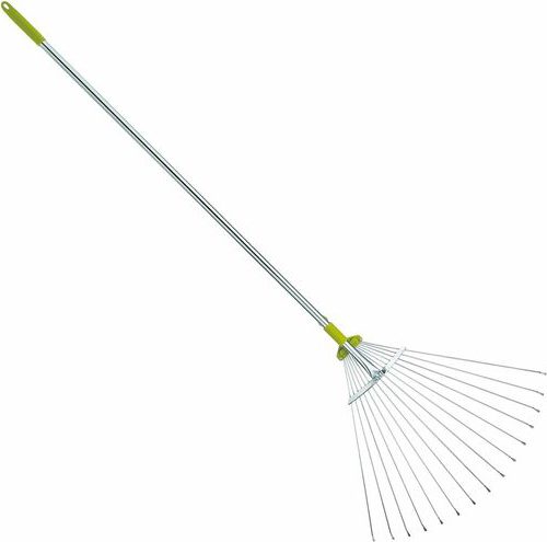 Adjustable Metal Leaf Rake with Long Handle